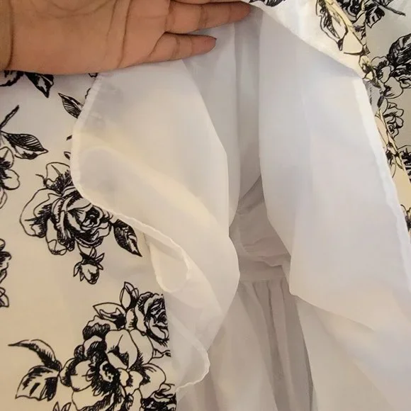 Sz 16 Bonnie Jean Formal Dress White Girls Spring Summer Party Roses Hi-low - Picture 8 of 8